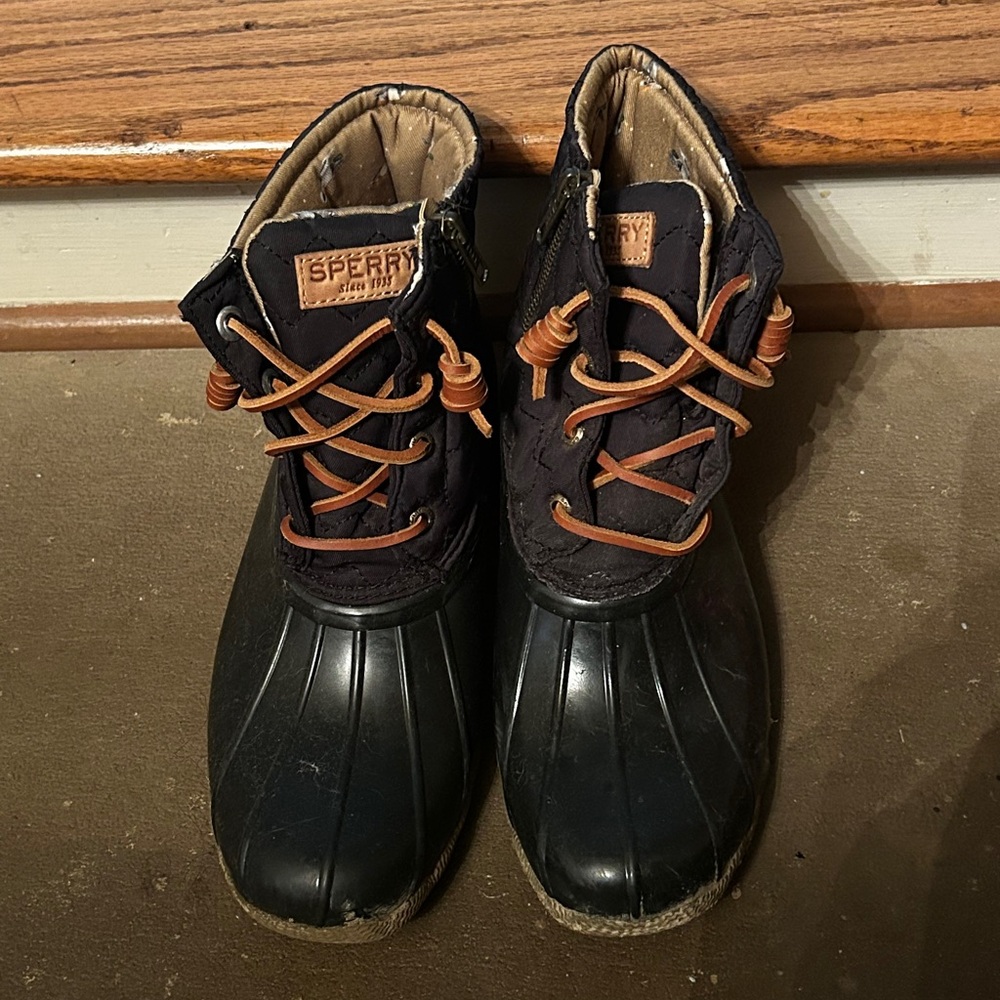 Sperry Black and Brown Duck Boots
